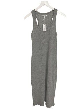 Stitchdrop Heather Grey Racerback Ribbed Midi Dress